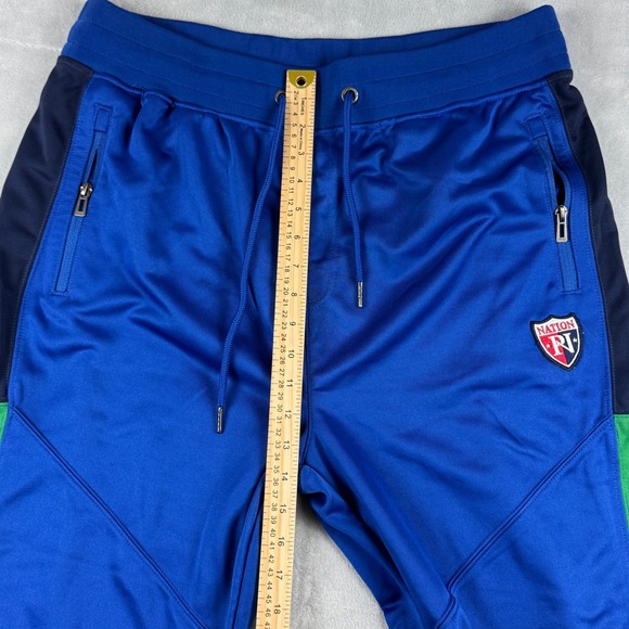 Parish Nation Mens Blue Green Drawstring‎ Track Joggers Athletic Logo Size 2X - Picture 7 of 16